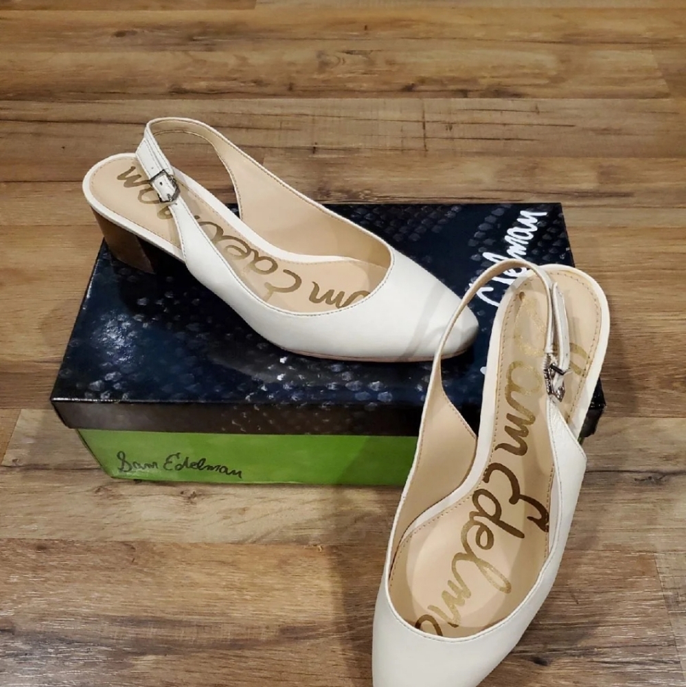 Sam Edelman Ivory Leather Slingback 7.5